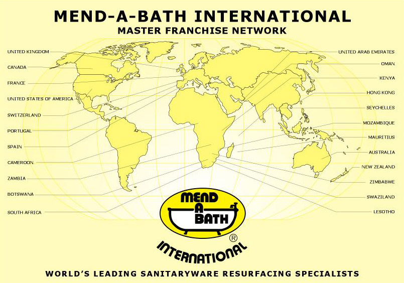 Mend-a-Bath International franchise map